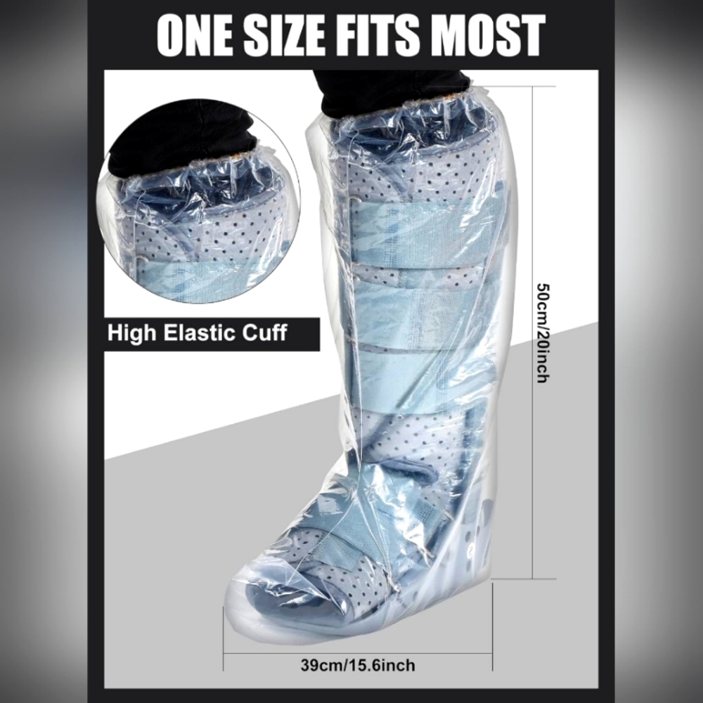 50 Pcs Water Proof Leg Cast Cover Non-Slip Sleeve Wrap for Broken Wounded Legs